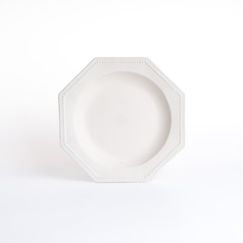 White Octagonal Plate - Medium