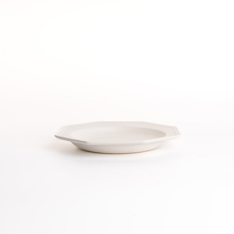 White Octagonal Plate - Medium