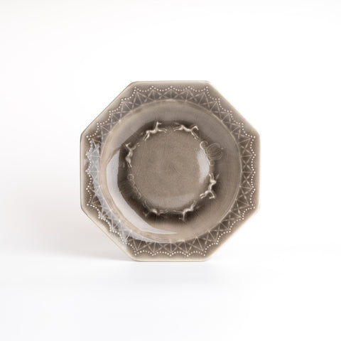 Pearl Gray Carousel Octagonal Plate