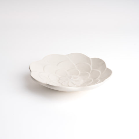 Mashiko Ware White Flower Plate