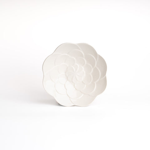 Mashiko Ware White Flower Plate