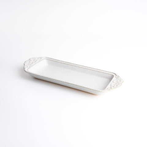 Ash White Rectangular Tray Plate