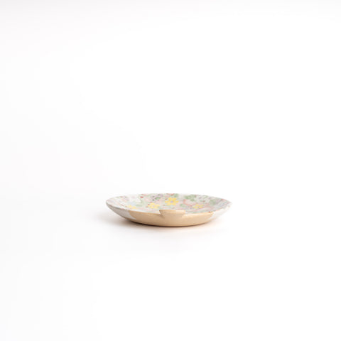 Seto Ware Uchiwa Plate - Flower