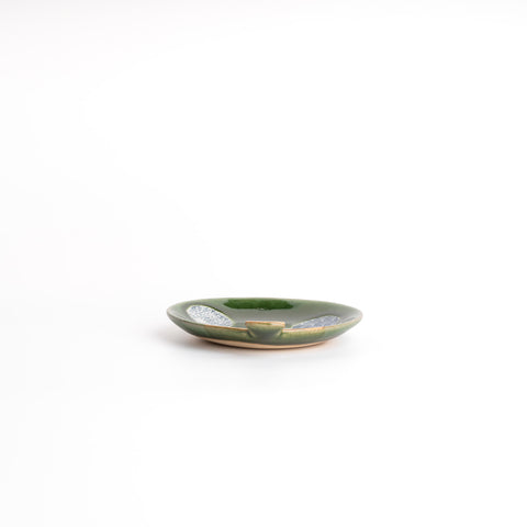 Seto Ware Uchiwa Plate - Green