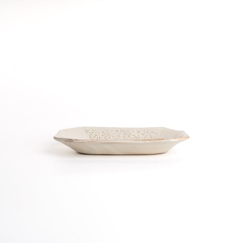 Mashiko Ware Kukka Octagonal Plate - White