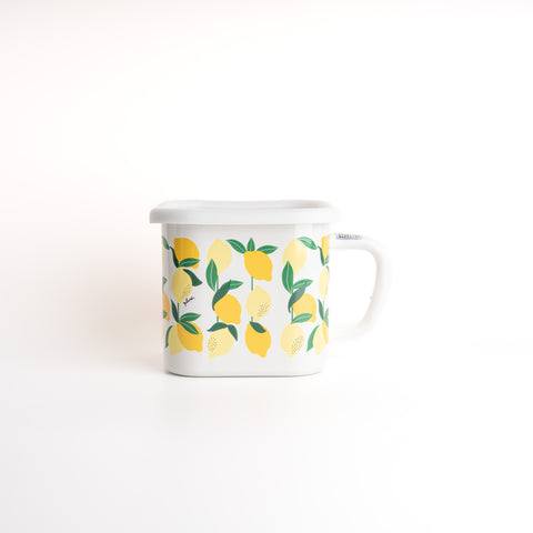 Enamel 1.45L Container/Pot - Lemon