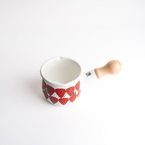 Enamel 550ml Millk Pot - Strawberry