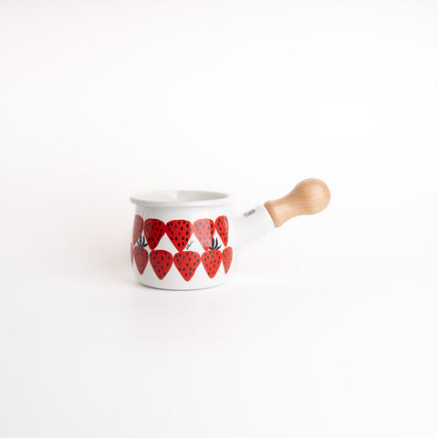 Enamel 550ml Millk Pot - Strawberry