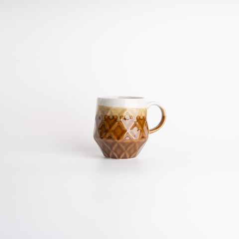 Mino Ware Plaid Mug - Brown