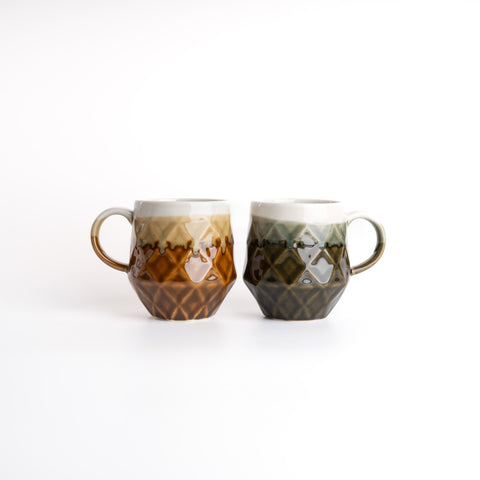 Mino Ware Plaid Mug - Brown