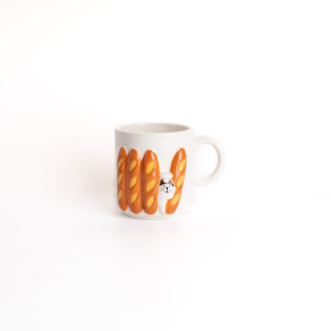 Concombre Cat Bakery Mug - Baguette(White)