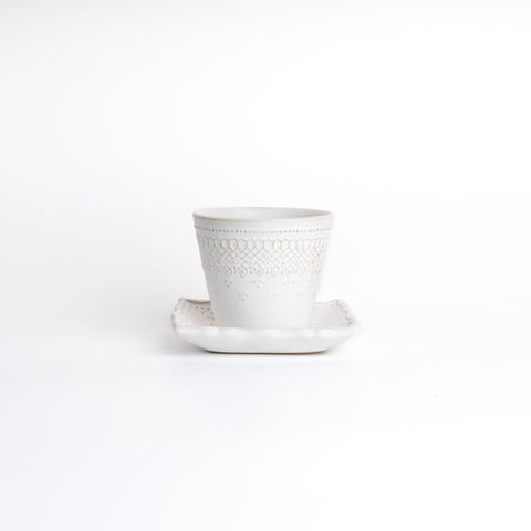 French Lace Cup With Saucer - sqaure