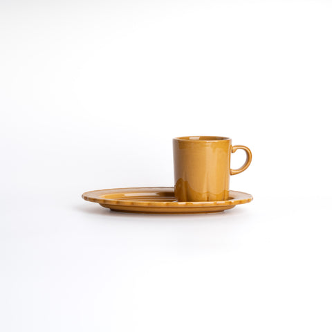 Clover Pattern Mug & Saucer - Ginger