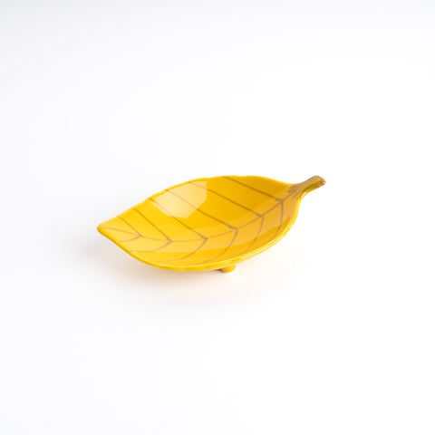 Kouringama Leaf side dish plate (yellow)