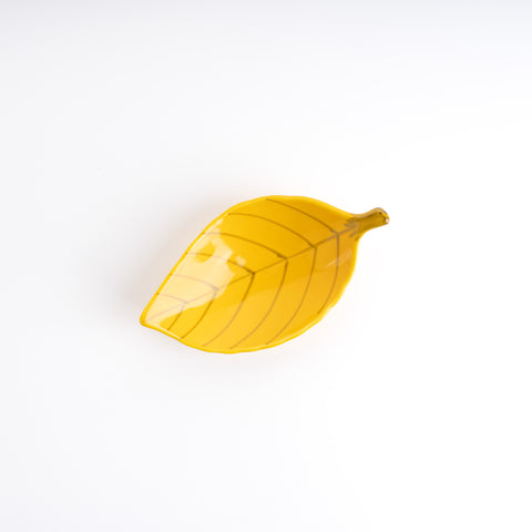 Kouringama Leaf side dish plate (yellow)