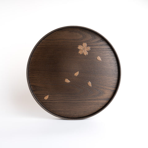 Sakura Round Wooden Tray