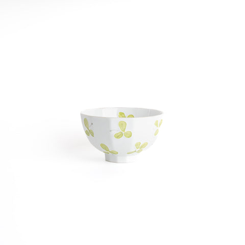 Arita Ware Green Clover Rice Bowl