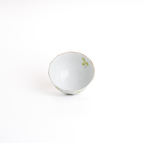 Arita Ware Green Clover Rice Bowl