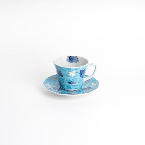 Arita Ware Vanilla Flower Coffee Cup w/ Saucer Set