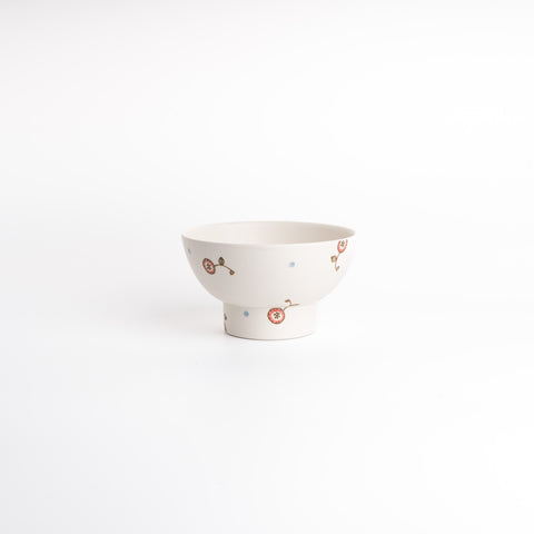 Tobe Ware Flower Rice Bowl - Red