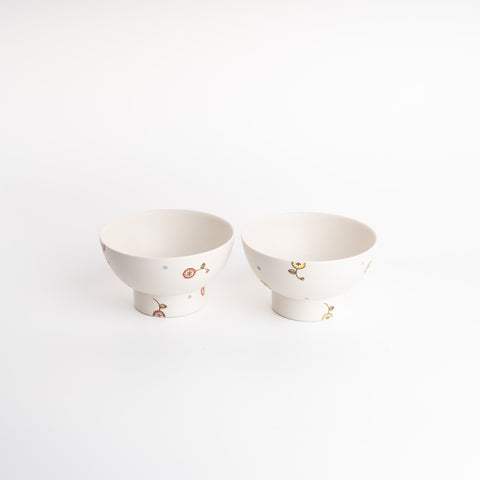 Tobe Ware Flower Rice Bowl - Yellow