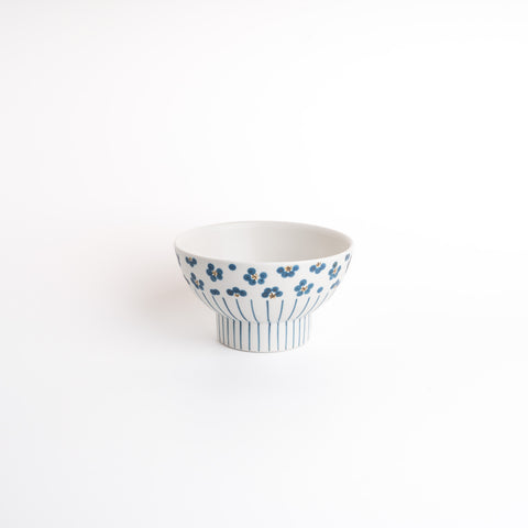 Tobe Ware Plum Blossom Rice Bowl - Blue