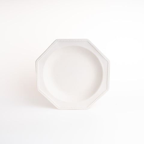 White Octagonal Plate Large