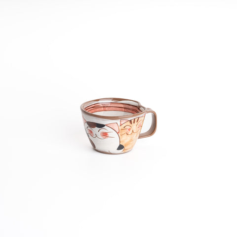 Arita Ware Cat Soup Mug - Red