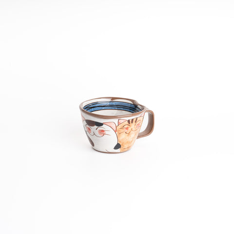 Arita Ware Cat Soup Mug - Blue