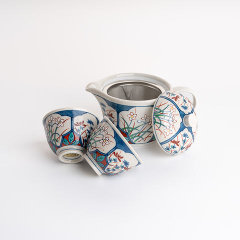 Arita Ware Hand-Painted Flower Tea Ware Set