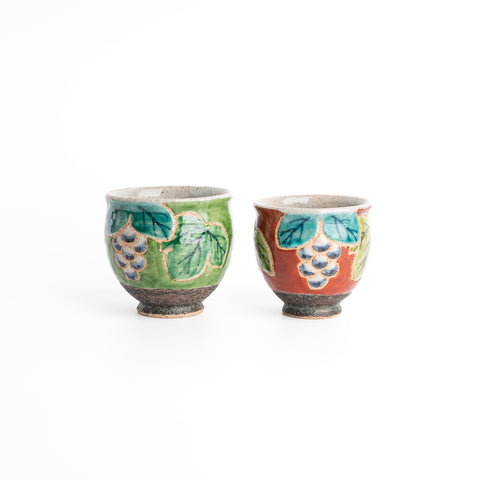 Hasami Ware Hand Painted Grape Cup - Red