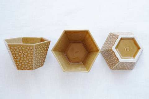 Camel Hexagonal Honey Bowl