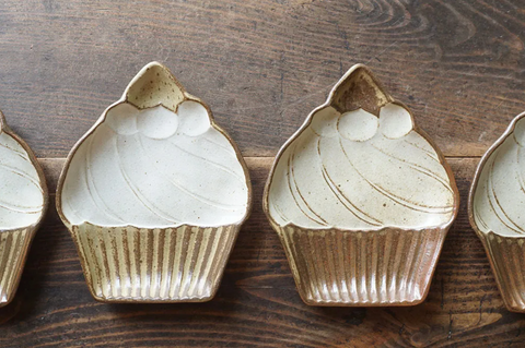 Old White Cupcake Plate