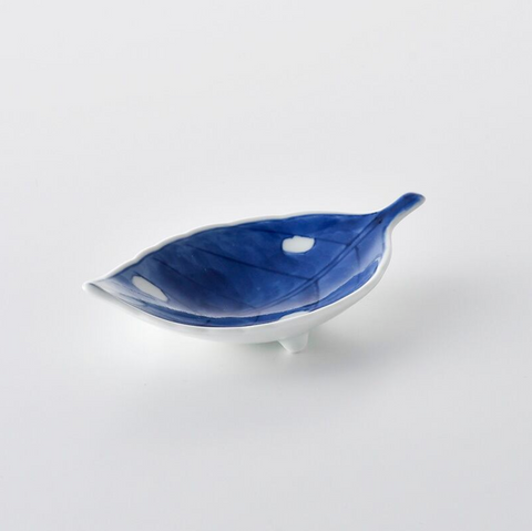 Kouringama Hasami Ware Leaf Side Plate - Blue