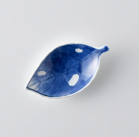 Kouringama Hasami Ware Leaf Side Plate - Blue